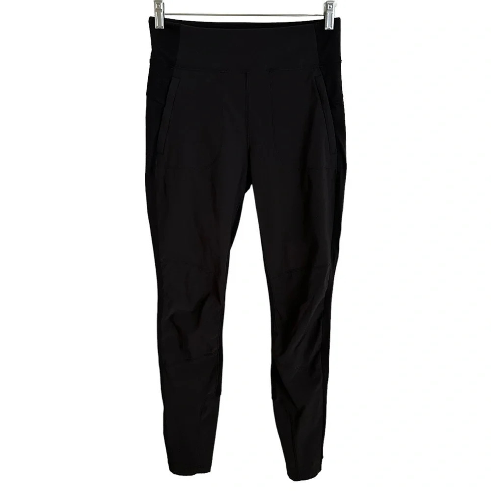 Athleta size 8T Tall Black Highline Hybrid Ankle Tight Pants Commuter Pull On‎